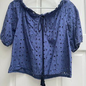 Blue Flowy Blouse